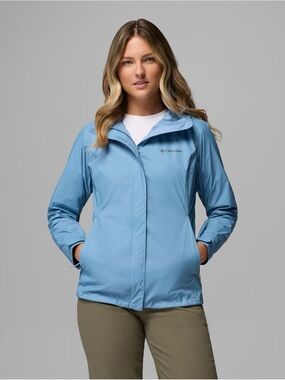 Columbia Women's Sky Blue Hooded Waterproof Jacket